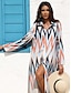 cheap Designer Dresses-Women&#039;s Ripple Geometric Printed Satin Maxi Dress