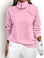 cheap Zip Up Pullover-Women&#039;s Solid Color Pullover Sweatshirt