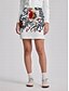 cheap Skirts &amp; Skorts-Floral Print White Golf Skirts