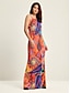 cheap Designer Dresses-Women&#039;s Floral Printed Sleeveless Maxi Dress