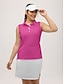 abordables Accesorios de Lencería-Camiseta polo de golf para mujeres   sin mangas  a cuadros rosa oscuro negro blanco  ropa elegante y sofisticada