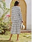 abordables Designer Dresses-Mujeres Estampado Geométrico Floral Casual Blanco S M L