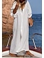 abordables Designer Swimwear-Traje de baño de mujer color liso blanco con bolsillo S M L