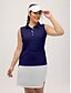 abordables Accesorios de Lencería-Camiseta polo de golf para mujeres   sin mangas  a cuadros rosa oscuro negro blanco  ropa elegante y sofisticada