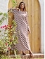 cheap Designer Dresses-Geometric Floral Long Sleeved Dress
