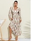 cheap Designer Dresses-Women&#039;s Satin V-neck Print Maxi Dress