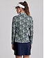 cheap Zip Up Pullover-Women&#039;s Paisley Print Long Sleeve Polo Shirt