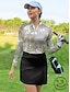 abordables Zip Up Pullover-Camisa polo de golf para mujer  verde  mangas largas  protección solar  estampado paisley