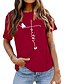 baratos Super Sale-Mulheres Camiseta Algodão 100% Algodão Faith Borboleta Letra Diário Básico Manga Curta Decote Redondo Azul marinho (fonte branca)