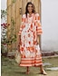 cheap Designer Dresses-Women&#039;s Satin Floral-print Comfortable Maxi Dress