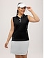 abordables Accesorios de Lencería-Camiseta polo de golf para mujeres   sin mangas  a cuadros rosa oscuro negro blanco  ropa elegante y sofisticada
