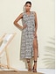 cheap Print Dresses-Women&#039;s Elvira Black And White Maxi Dress
