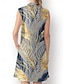 cheap Zip Up Dresses-Sun Protection Leaf Sleeveless Dress