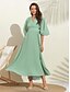 abordables Designer Dresses-Vestido Maxi Elegante para Mujer con Pliegues Solido