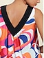 cheap Designer Dresses-Women&#039;s Colorful Geometric Streamline Print Dress