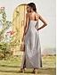 abordables Designer Dresses-Women&#039;s Gray Long Cami Casual