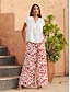 cheap Designer Bottoms-Women&#039;s Vacation Satin Print  Pocket Pants