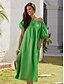 cheap Designer Dresses-Women&#039;s Cotton Bubble Off Shoulder Maxi Dress
