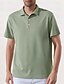 abordables Classic Polos-Men&#039;s Polo Shirt Casual Short Sleeve Lapel Green
