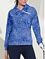 cheap Outerwear-Blue Long Sleeve Thermal Pullover Sweatshirt