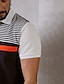 cheap Polos-Men&#039;s Color Block Striped Patchwork Pockets Polos