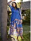 cheap Print Dresses-Women&#039;s Floral Button Front Sheers Maxi Dress