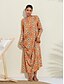 cheap Designer Dresses-Women&#039;s Luxe-Satin Moroccan Print Maxi Dress