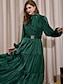 cheap Designer Dresses-Women&#039;s Elegant Tied Neck Ruffle Maxi Dress