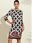 cheap Designer Dresses-Women&#039;s Satin Geometric Shift Mini Dress