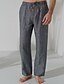 billige Pants-Men&#039;s Linen Drawstring Pants  Classic Style  Comfortable &amp; Breathable  Elastic Waist  Navy Blue or Dark Gray
