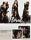 abordables Designer Dresses-Women&#039;s Floral Print Chiffon A Line Long Dress