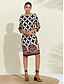 cheap Designer Dresses-Women&#039;s Satin Geometric Shift Mini Dress