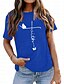 economico Super Sale-Per donna maglietta Cotone 100% cotone Faith Farfalla Alfabetico Giornaliero Essenziale Manica corta Rotonda Blu navy (carattere bianco)