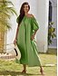 preiswerte Passende Designer-Outfits-Damen Rüschen Angeschnallt Kleider Wandelbare Kleider Urlaubskleid Urlaub Strand Grün S M L