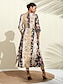economico Print Dresses-maxi abito swing floreale con tasca con cerniera