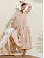 cheap Designer Dresses-Women&#039;s Loose Long Sleeve Plant Print Maxi Dress