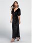 cheap Designer Dresses-Women&#039;s Elegant Black Velvet V Neck Prom Dress