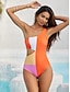 abordables Designer Swimwear-Women&#039;s One Shoulder Color Block Swimsuit