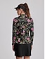 abordables Zip Up Pullover-Mujer Camisas de polo Negro Manga Larga Protección Solar Camiseta Floral Otoño Invierno Ropa de golf para damas Ropa Trajes Ropa Ropa