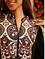 cheap Designer Dresses-Geometric Print High Waist Maxi Dress