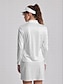 abordables Zip Up Pullover-Camisa polo de golf para mujer de manga larga en blanco y azul cielo  protección solar  invierno  ropa de golf elegante