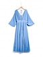 cheap Designer Dresses-Women&#039;s Sheers V-back Pleated Maxi Dress