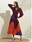 abordables Designer Dresses-Vestido Maxi Casual Diario para Mujer con Cinturón Geométrico