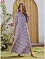 abordables trajes a juego de diseñador-Mujer Estampado Floral flor floral marroquí Cuello redondo Largo Holgado Étnico e Interracial Casual vestido de vacaciones Casual Diario Playa eventos Azul Piscina S M L