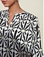 abordables Designer Tops-Elegant Ladies Floral V Neck Dolman Shirt