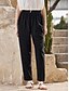 abordables pantalones-Pantalones Mujer Algodón Lino Casual Negro S M Verano Primavera