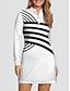 baratos Zip Up Pullover-Mulheres Camisa Polo Golf Branca Manga Longa