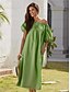 preiswerte Passende Designer-Outfits-Damen Rüschen Angeschnallt Kleider Wandelbare Kleider Urlaubskleid Urlaub Strand Grün S M L