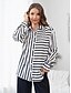 abordables Designer Tops-blusa camisera de raso con estampado de rayas