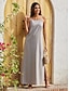 cheap Designer Dresses-Women&#039;s Solid Color Suspender Slit Linen Dress